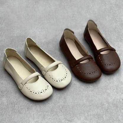 Summer Slip-On Retro Handmade Leather Women Shoes