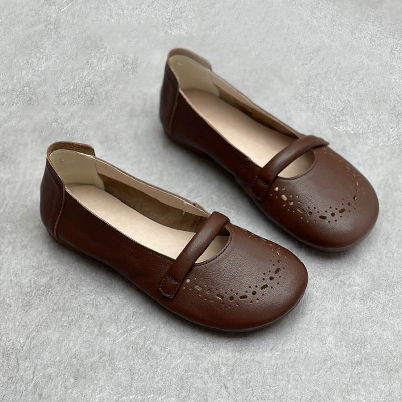 Summer Slip-On Retro Handmade Leather Women Shoes