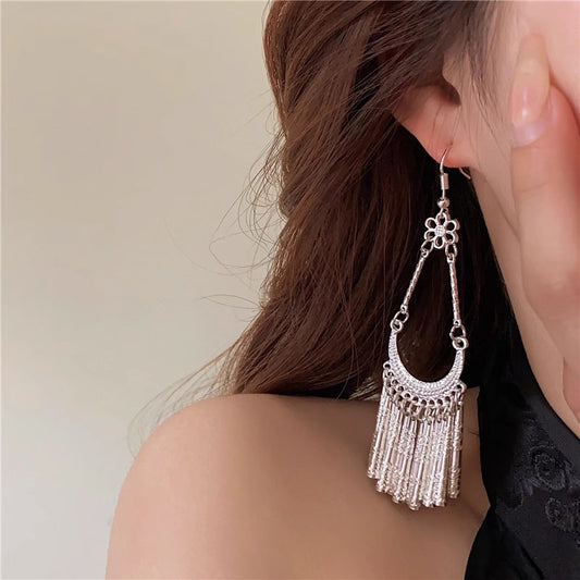 Trendy Moon Tassel Earrings