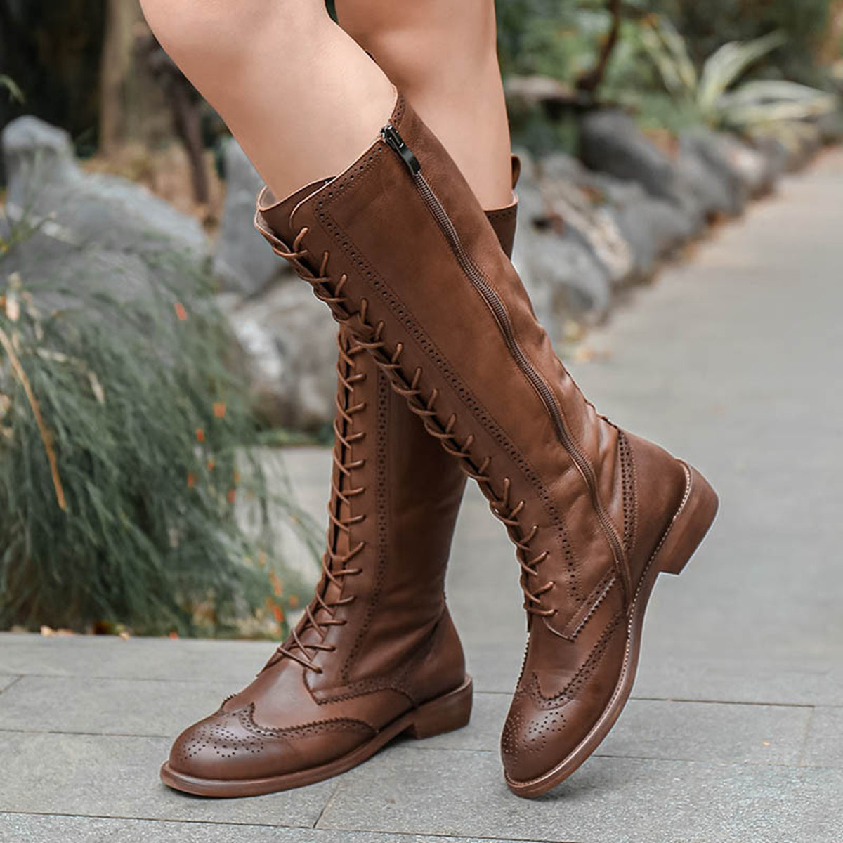 Vintage British Style Leather Knight Boots