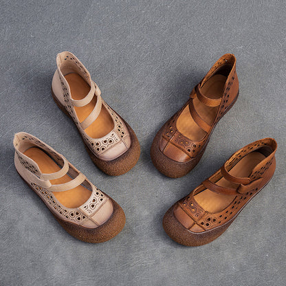 Vintage Hollow-out Hook & Loop Boots