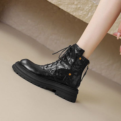 Vintage Lace-up Glossy Martin Boots