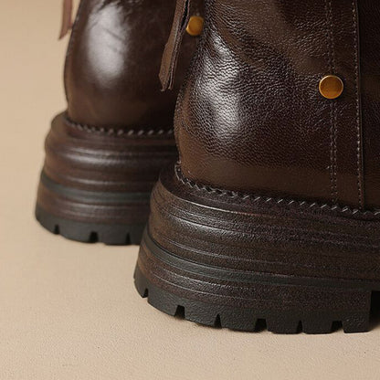 Vintage Lace-up Glossy Martin Boots