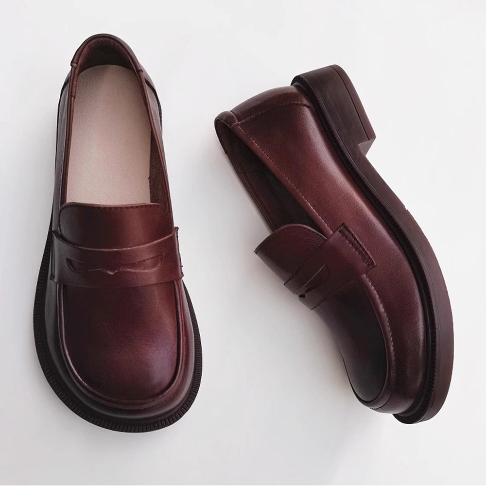 Wide Fit Slip-On Soft Leather Loafers