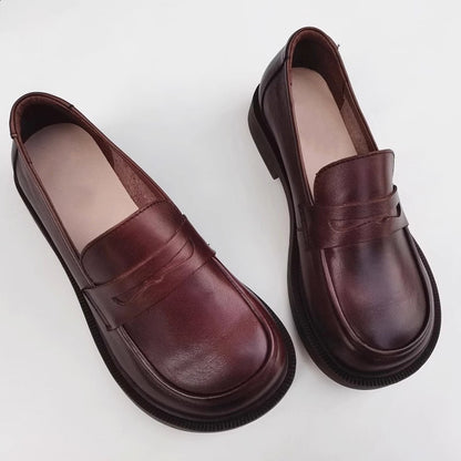 Wide Fit Slip-On Soft Leather Loafers