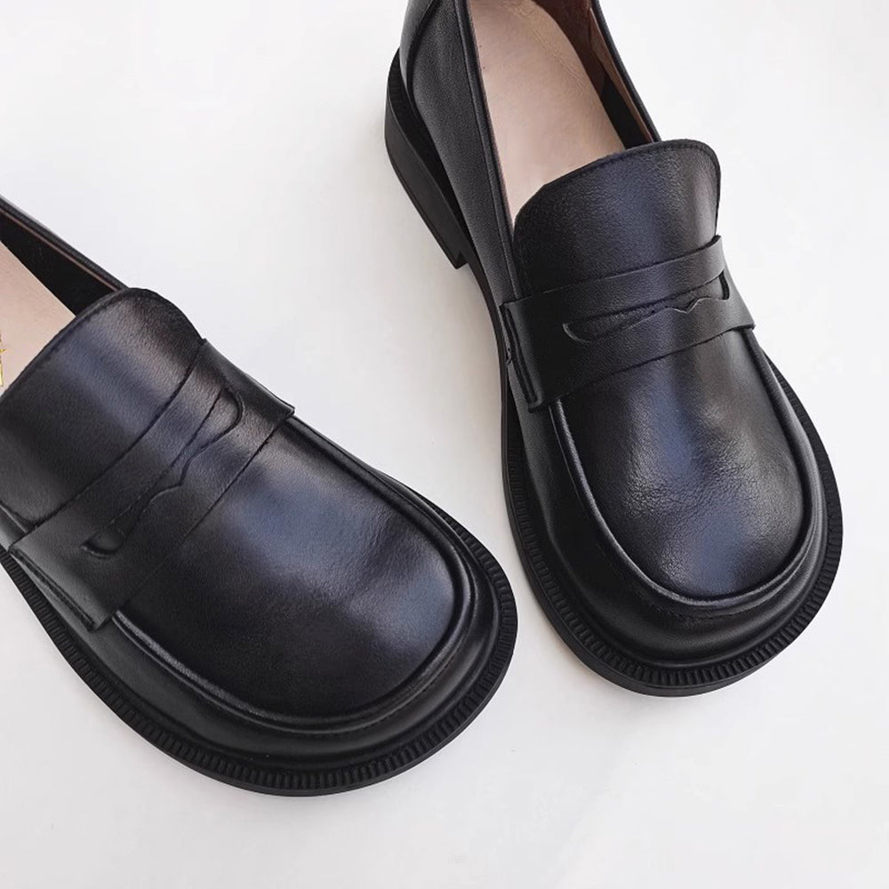 Wide Fit Slip-On Soft Leather Loafers