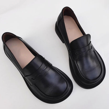 Wide Fit Slip-On Soft Leather Loafers