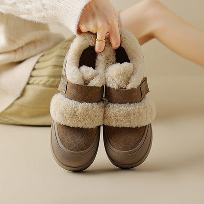 Winter Furry Shoes for women with Velcro Accents