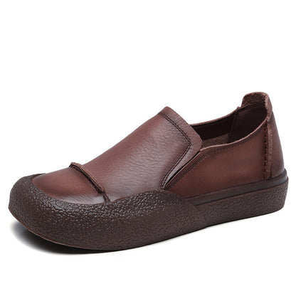Women Handmade Stitched Slip-On Leather Shoes