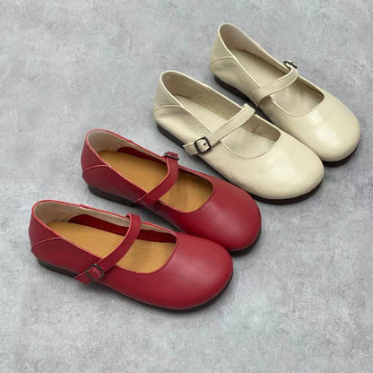 Women Handmade Versatile Soft Leather Flats