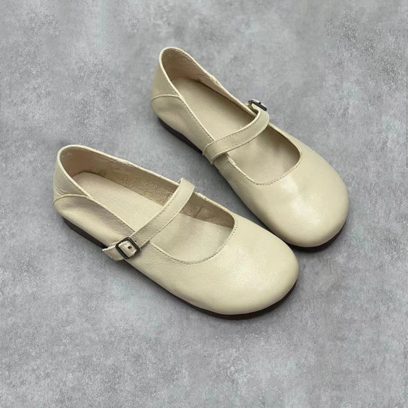 Women Handmade Versatile Soft Leather Flats