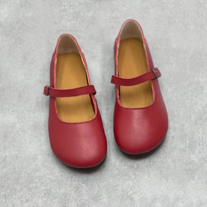 Women Handmade Versatile Soft Leather Flats