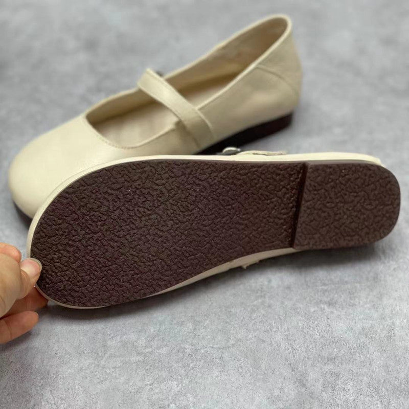 Women Handmade Versatile Soft Leather Flats