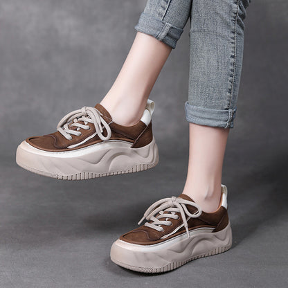 Women Platfrom Casual Leather Sneakers