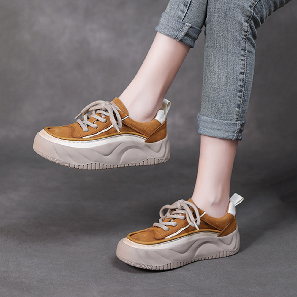 Women Platfrom Casual Leather Sneakers