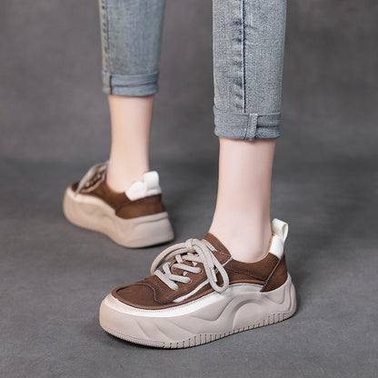 Women Platfrom Casual Leather Sneakers