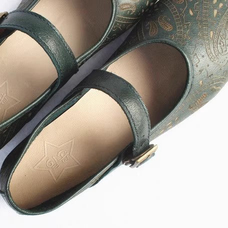 Women Retro Print Breathable Flat Handmade Shoes