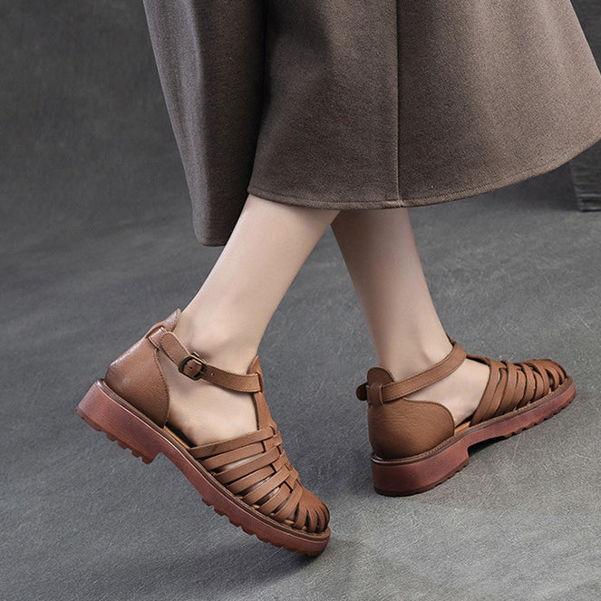 Women Summer Hand-woven Roman Style Sandals – Retrosia