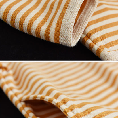 Autumn Striped Women Long-sleeved Cardigan Coat