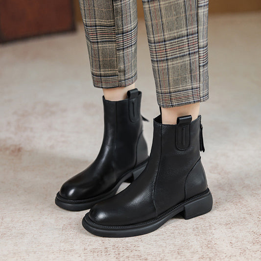 British Style Chelsea Leather Boots - Luckyback