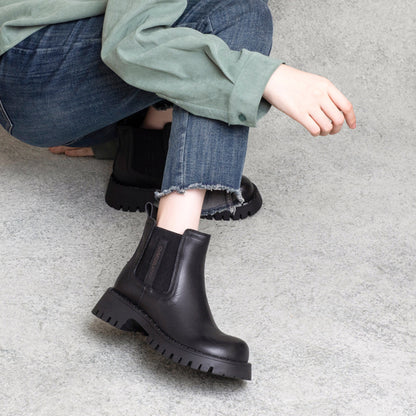 British Style Cowhide Elastic Martin Boots