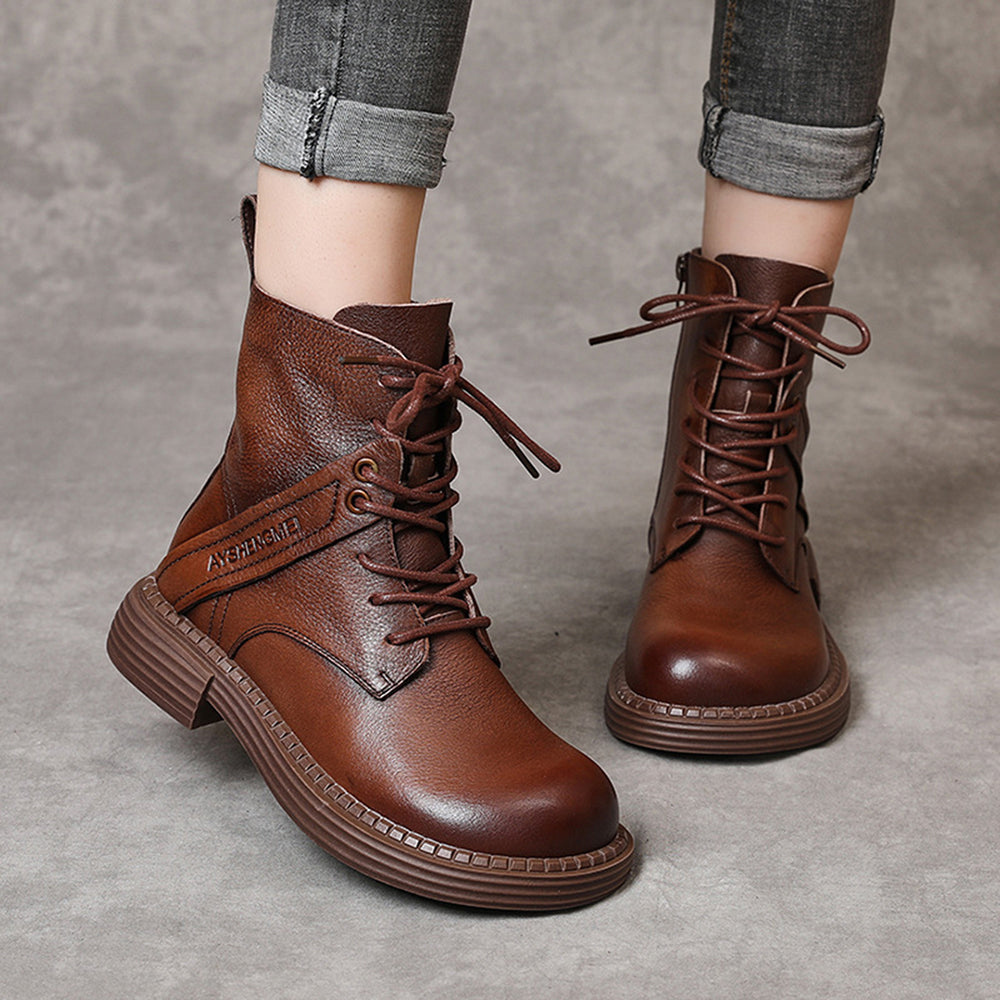 British Style Handmade Side Zipper Martin Boots
