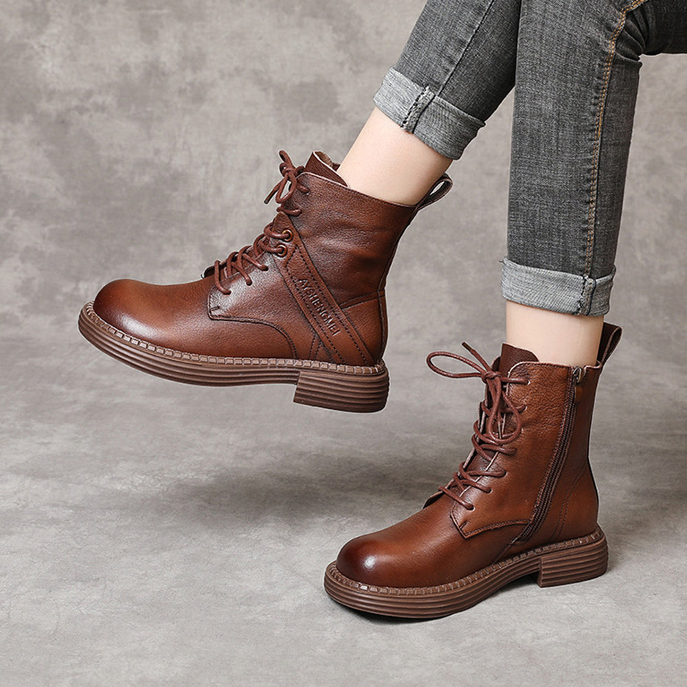 British Style Handmade Side Zipper Martin Boots