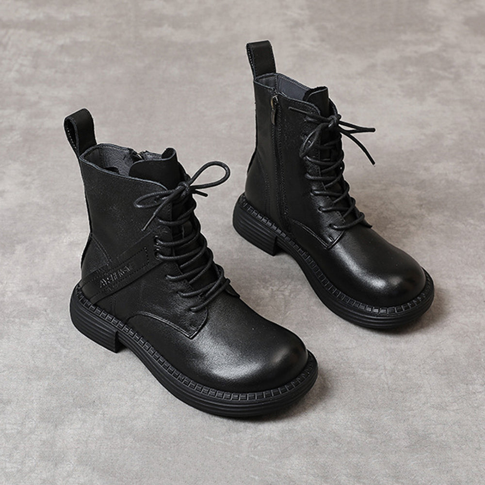 British Style Handmade Side Zipper Martin Boots