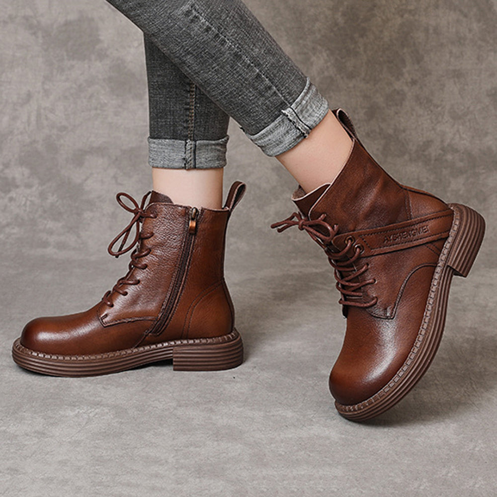 British Style Handmade Side Zipper Martin Boots
