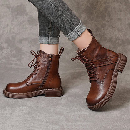 British Style Handmade Side Zipper Martin Boots