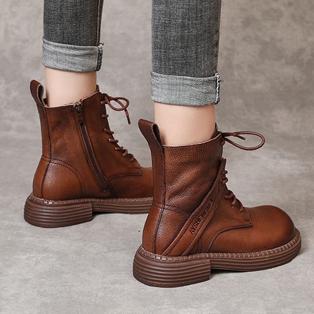 British Style Handmade Side Zipper Martin Boots