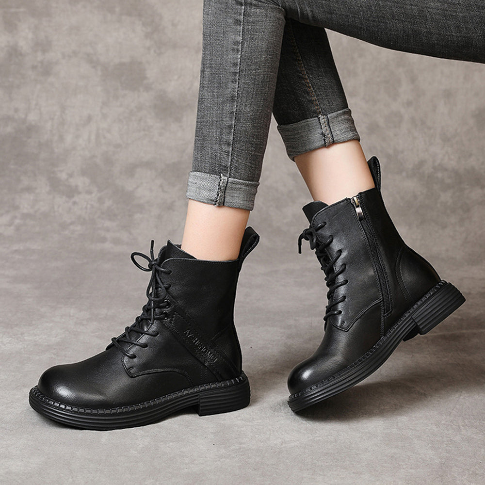 British Style Handmade Side Zipper Martin Boots