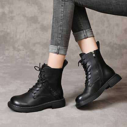 British Style Handmade Side Zipper Martin Boots