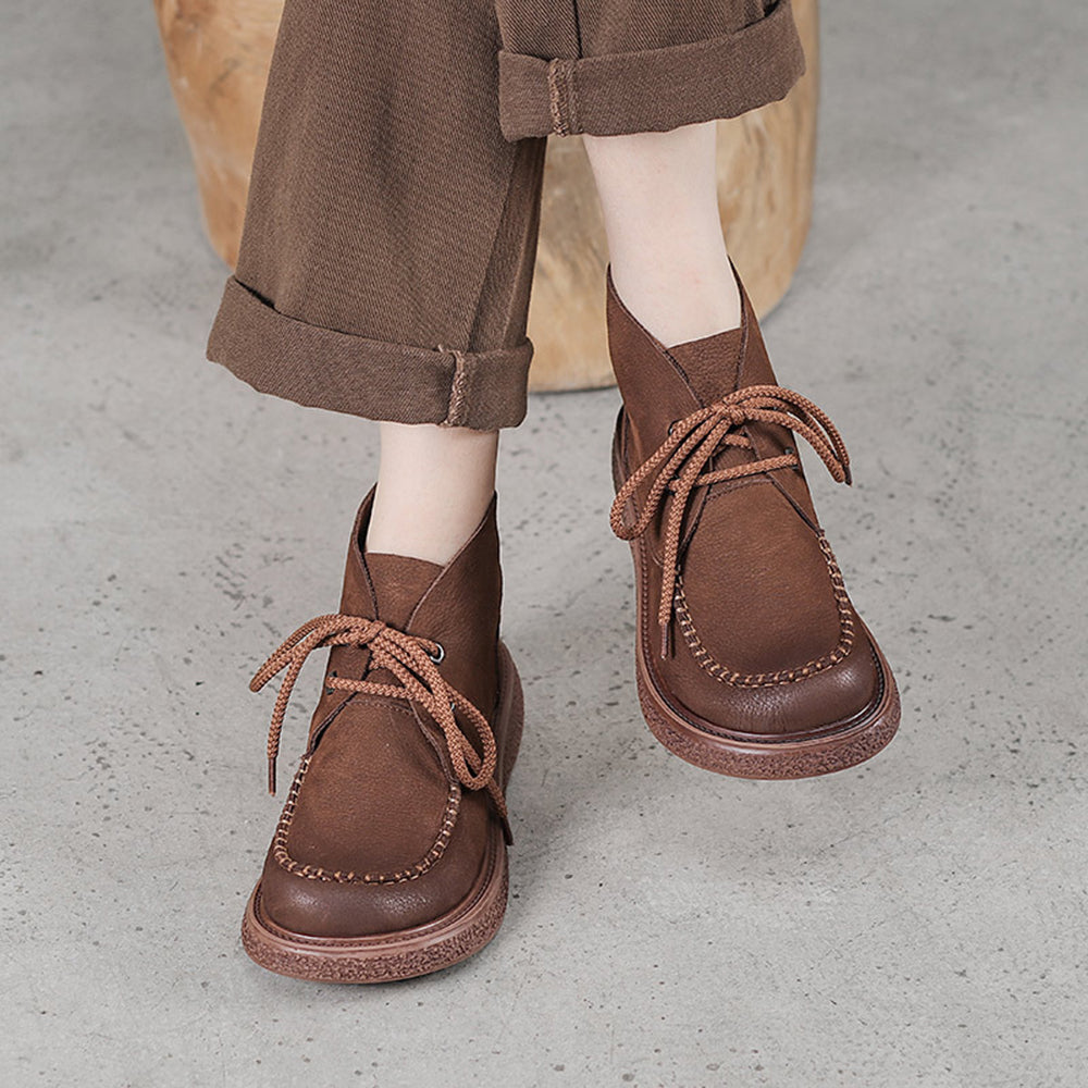 Round-Toe Lace-Up Martin boots