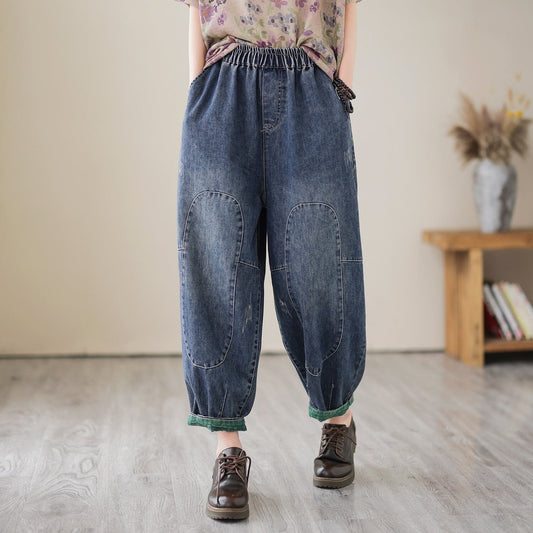 Casual Loose Patchwork Harem Jeans