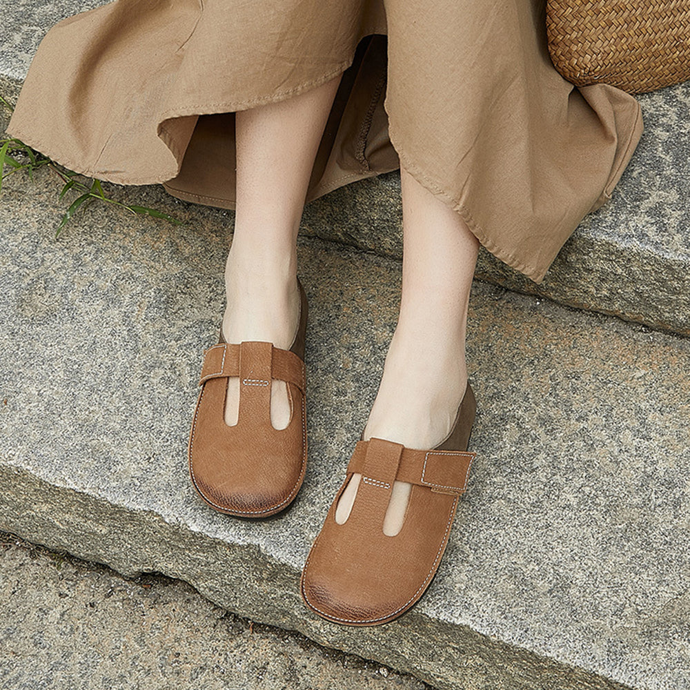 Color-block Velcro Flat Shoes For Women