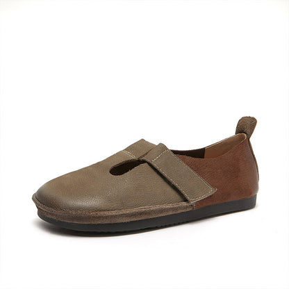 Color-block Velcro Flat Shoes For Women