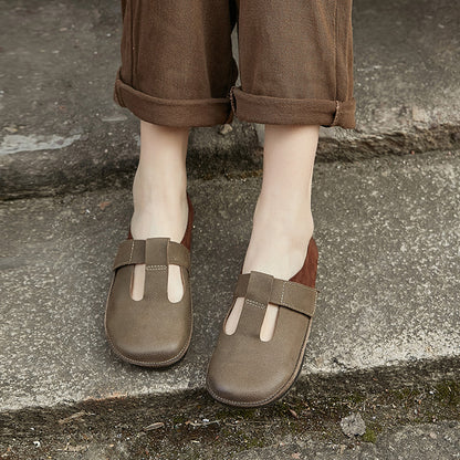 Color-block Velcro Flat Shoes For Women