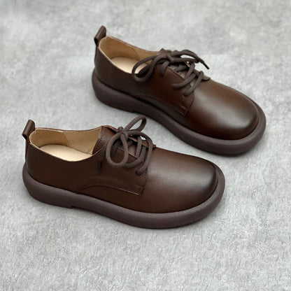 Comfortable Lace-up Genuine Leather Shoes For Women