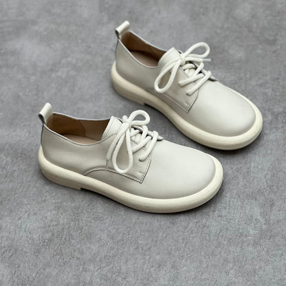 Comfortable Lace-up Genuine Leather Shoes For Women