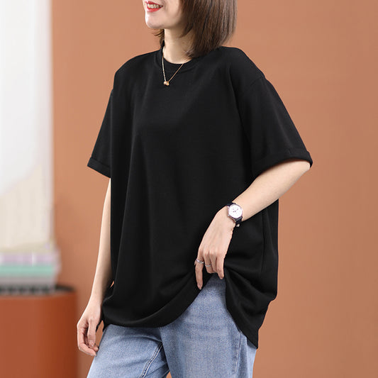 Cotton Loose Fit Casual T-Shirt - Luckyback