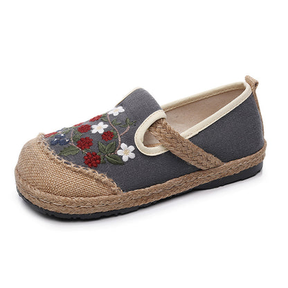 Ethnic Style Embroidered Cotton Linen Shoes