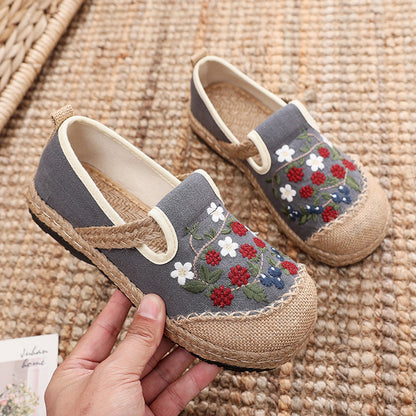Ethnic Style Embroidered Cotton Linen Shoes