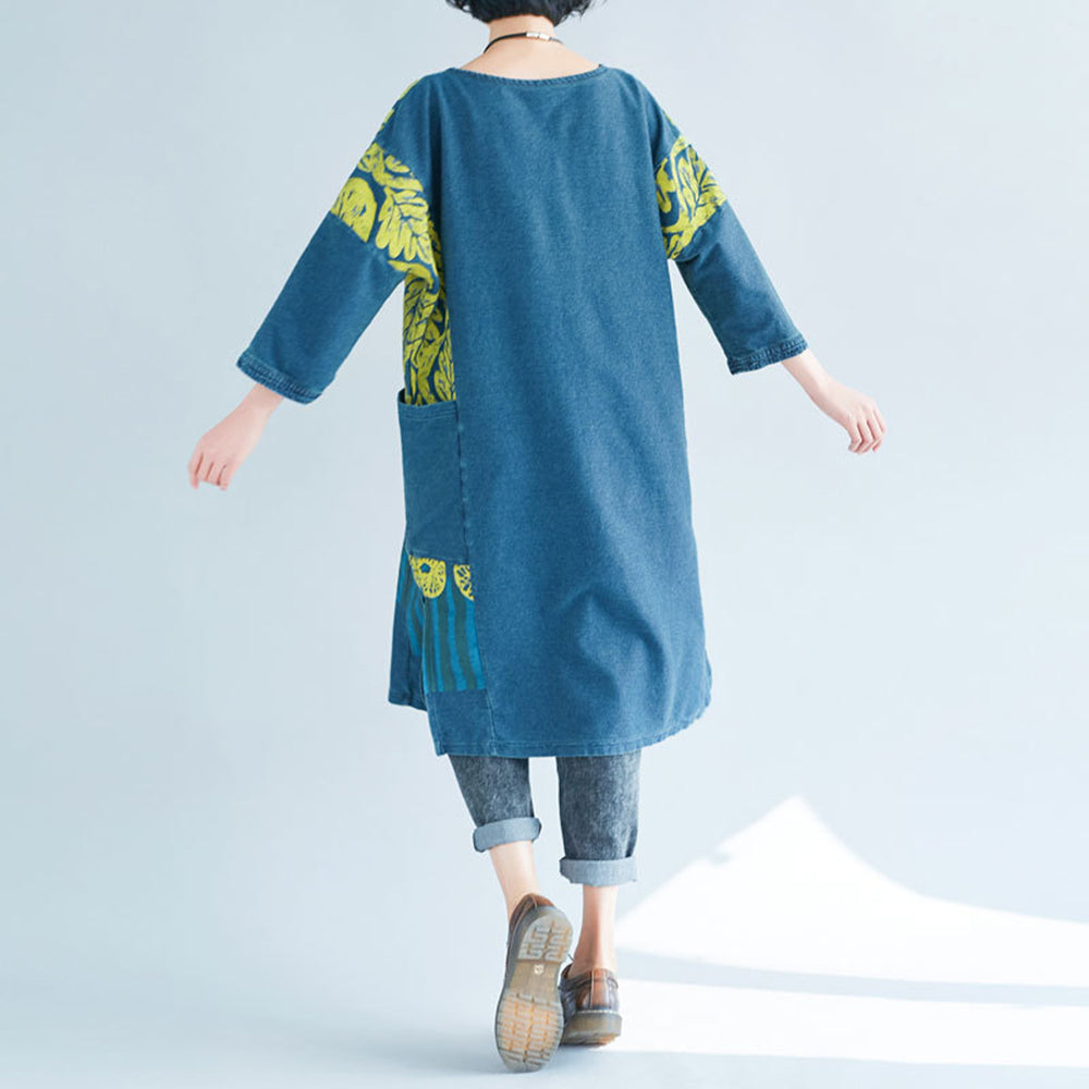 Ethnic Style Printed Retro Midi Dress For Women