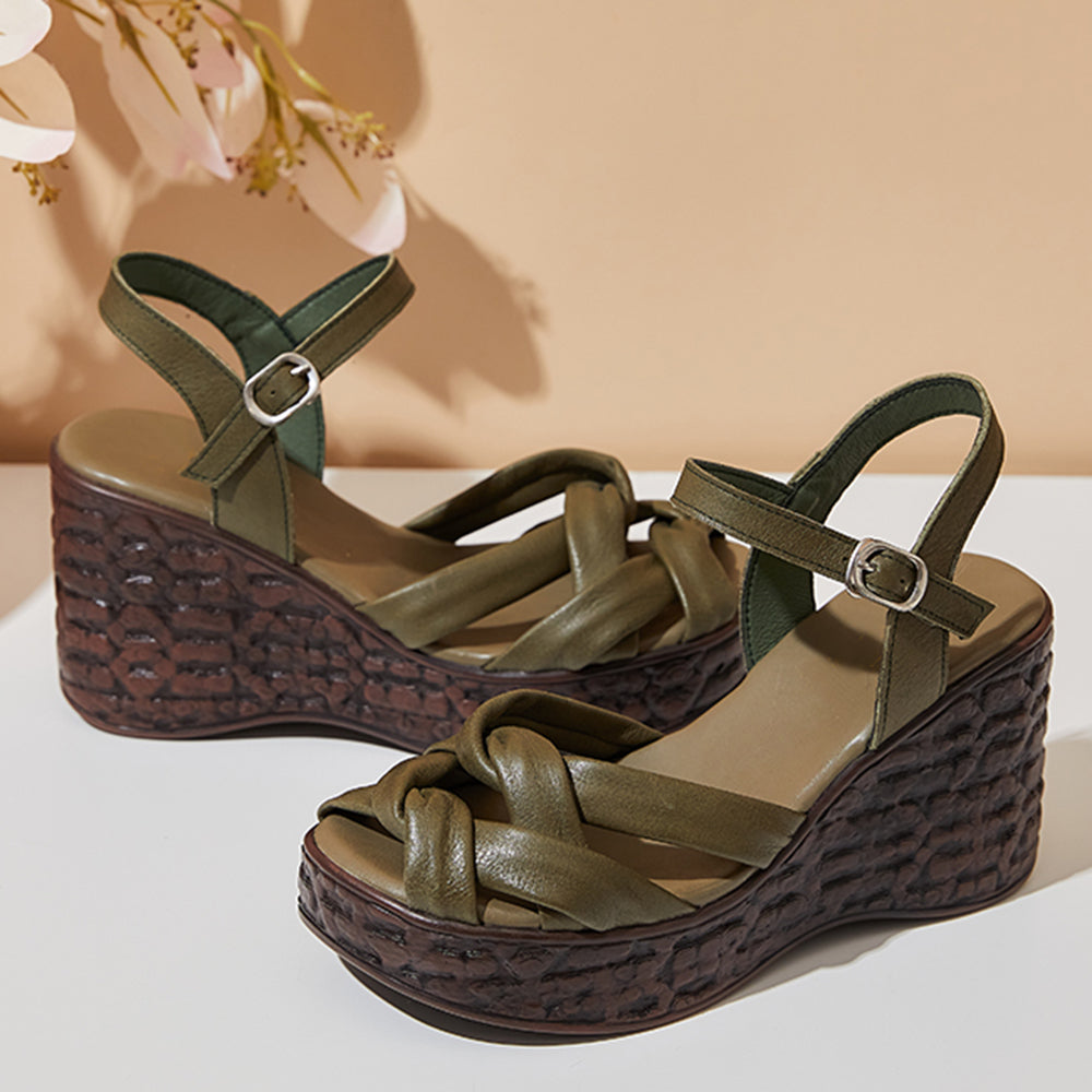 Ethnic Style Roman Women Wedge Sandals