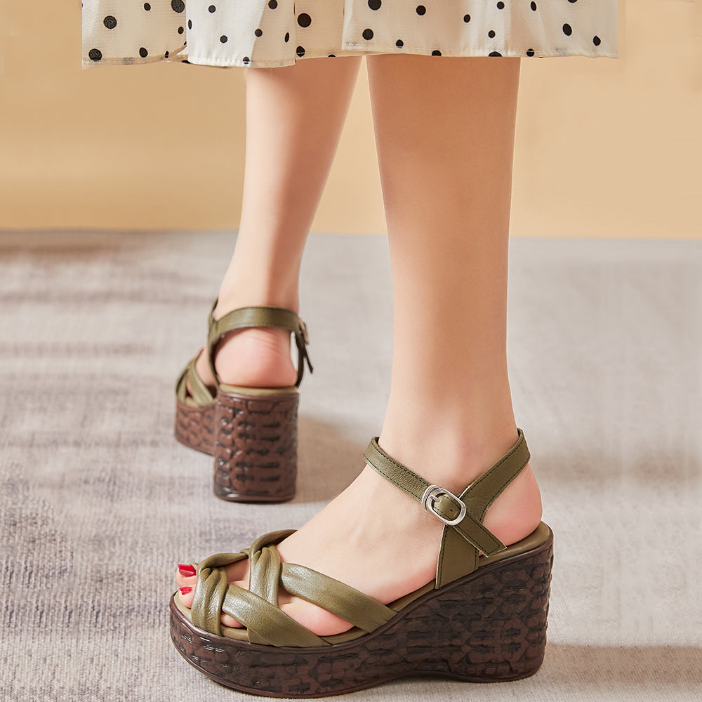 Ethnic Style Roman Women Wedge Sandals