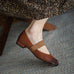 French Style Retro Soft Mary Jane Leather Shoes â Retrosia