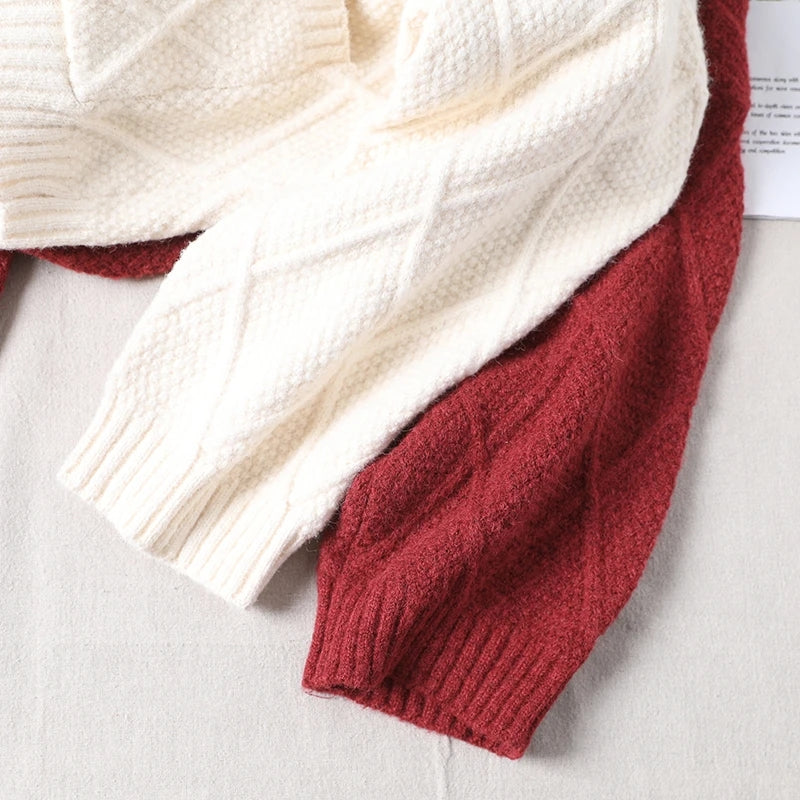 Knitted Patchwork Hooded Sweater Coat - Luckyback