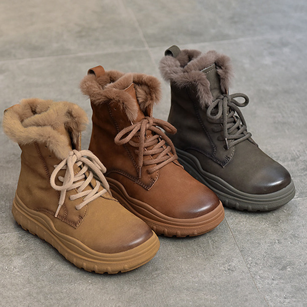 Plus Size Martin Snow Boots Short Bootie Footwear
