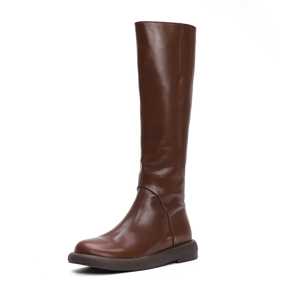 Leather Knee-high Retro Knight Long Boots